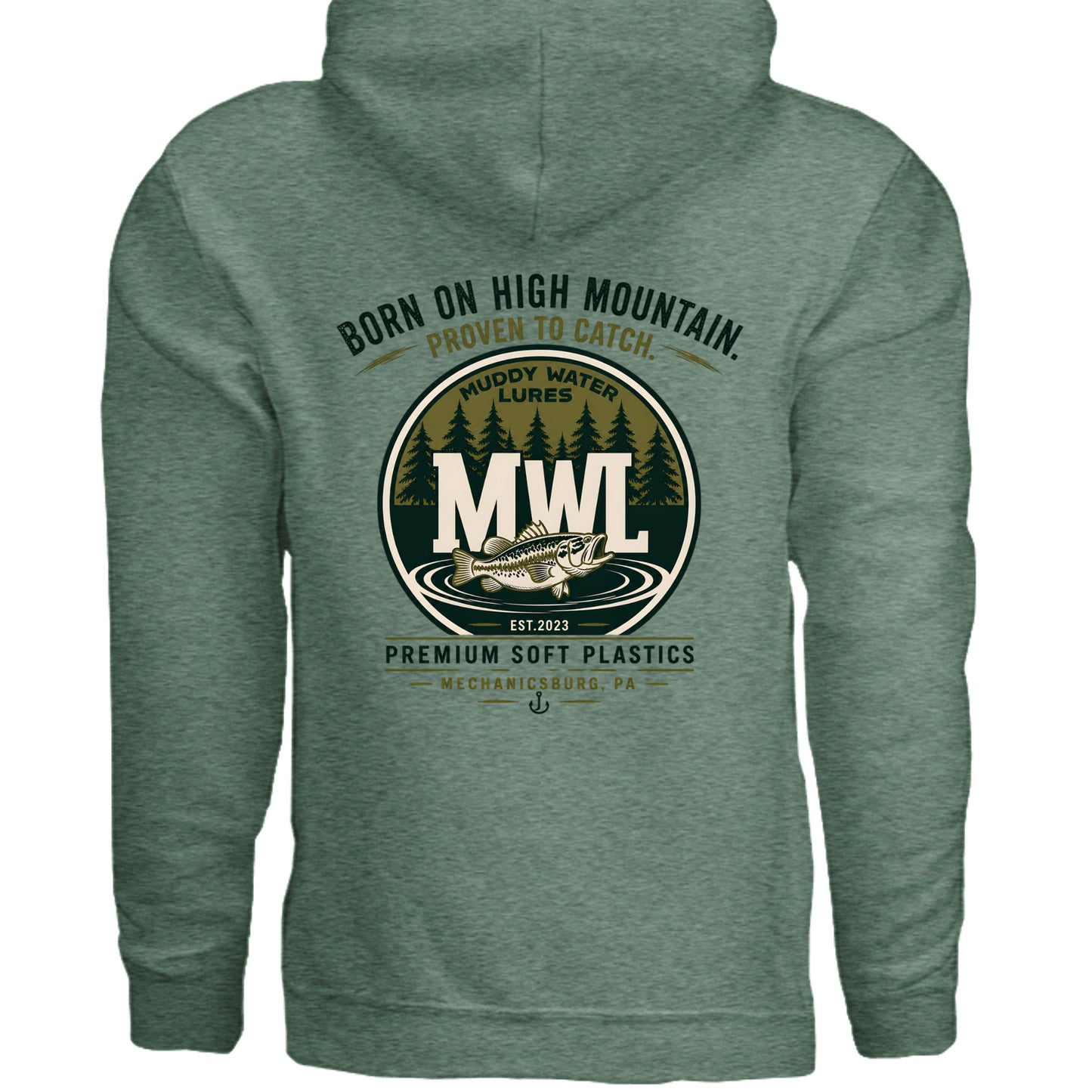Heather Sport Dark Green - G185 - BACK